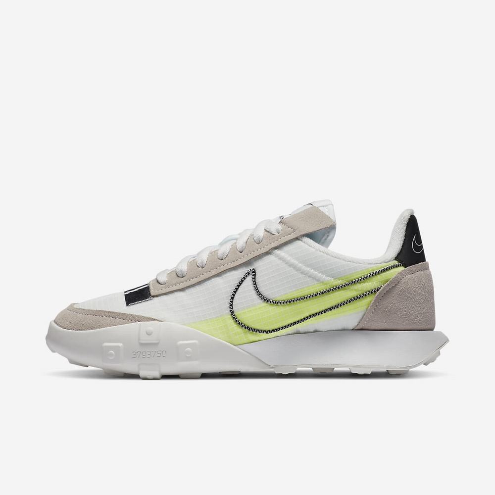 Sneakers Nike Waffle Racer 2X Blanche 8259-364 Summit White/Volt/Chrome/Black Femme | FKM-47820358